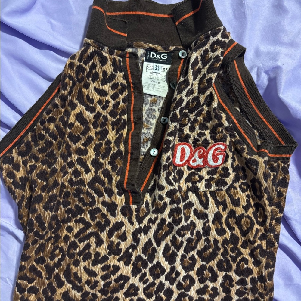 D&G  Leopard Polo - Brown and Black
